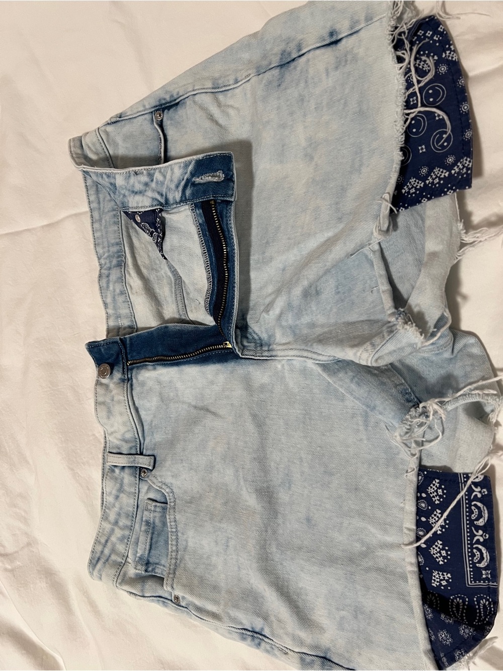Old Navy OG Short High Rise Light Denim Shorts with Bandana Trim Women’s Size 18